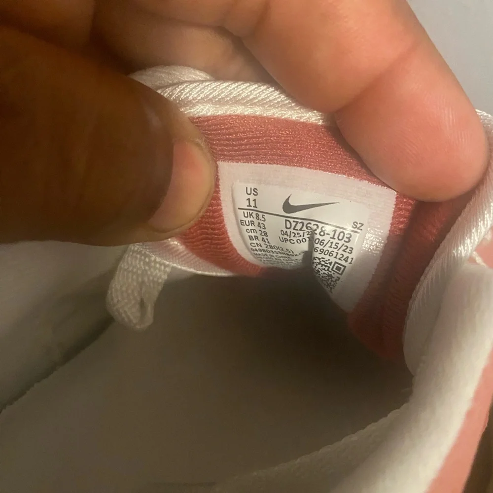 Nike Women's Athletic Shoes - Red and White Air Max 1 lady size 11 or men 9.5